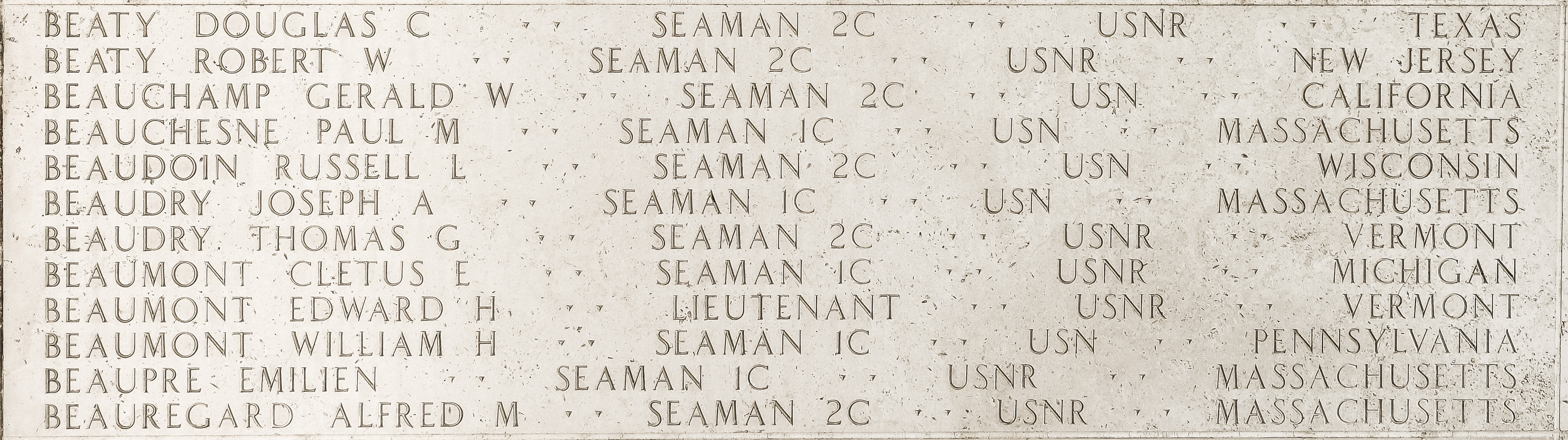 Thomas G. Beaudry, Seaman Second Class